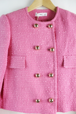chaqueta tweed rosa mango s