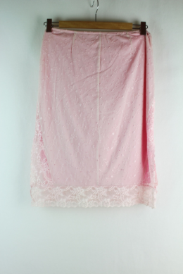 conjunto top+falda tul bordado rosa s