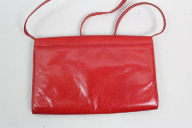 bolso vintage piel rojo y blanco balenciaga