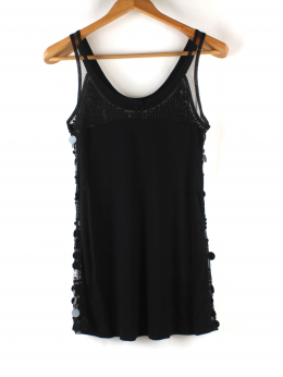 top lentejuelas negro mango