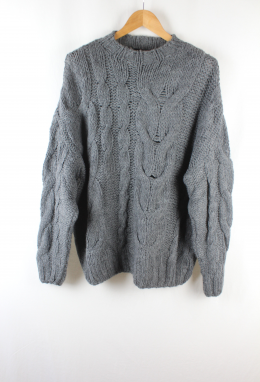 jersey trenzado gris bershka