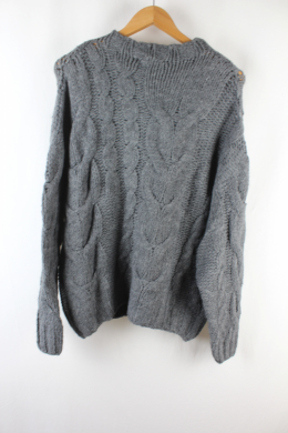 jersey trenzado gris bershka