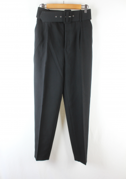 pantalon pinzas negro con cinturon zara 