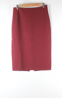 falda de punto granate hm