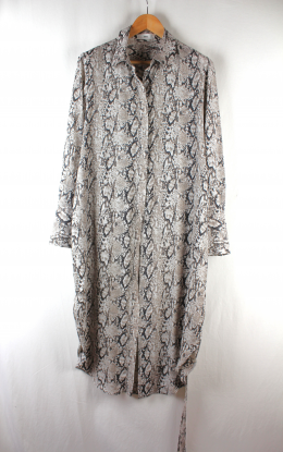 vestido camisero animal print mango