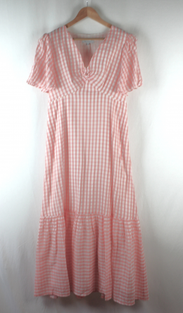 vestido cuadros coral pedro del hierro