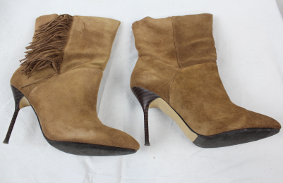 botines piel flecos mango