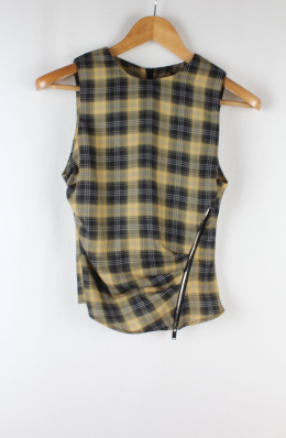 chaleco tartan zara