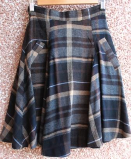 falda lana tartan mango