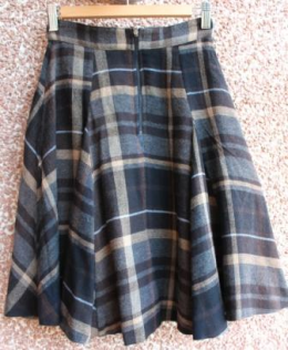falda lana tartan mango