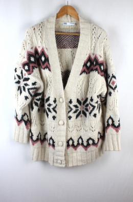 cardigan jaquard oversize zara