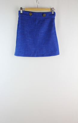 mini falda tweed azul 34