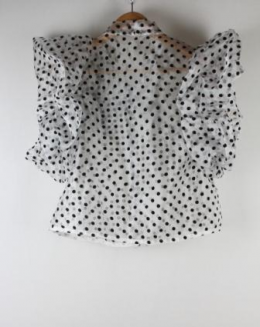 blusa organza lunares