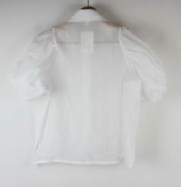 blusa camisera transparente con pedreria blanca