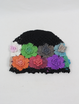 gorro crochet flores