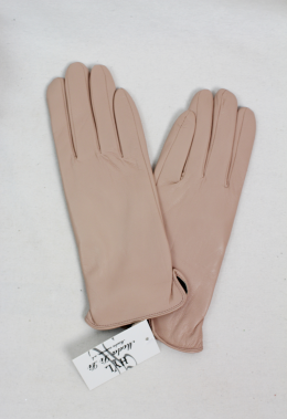 guantes efecto piel beige rosado